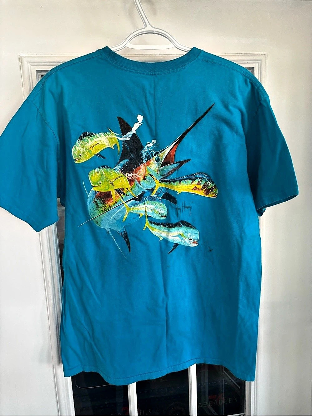 Guy Harvey Marlin Dorado OG Short-Sleeve Pocket T-Shirt Blue L